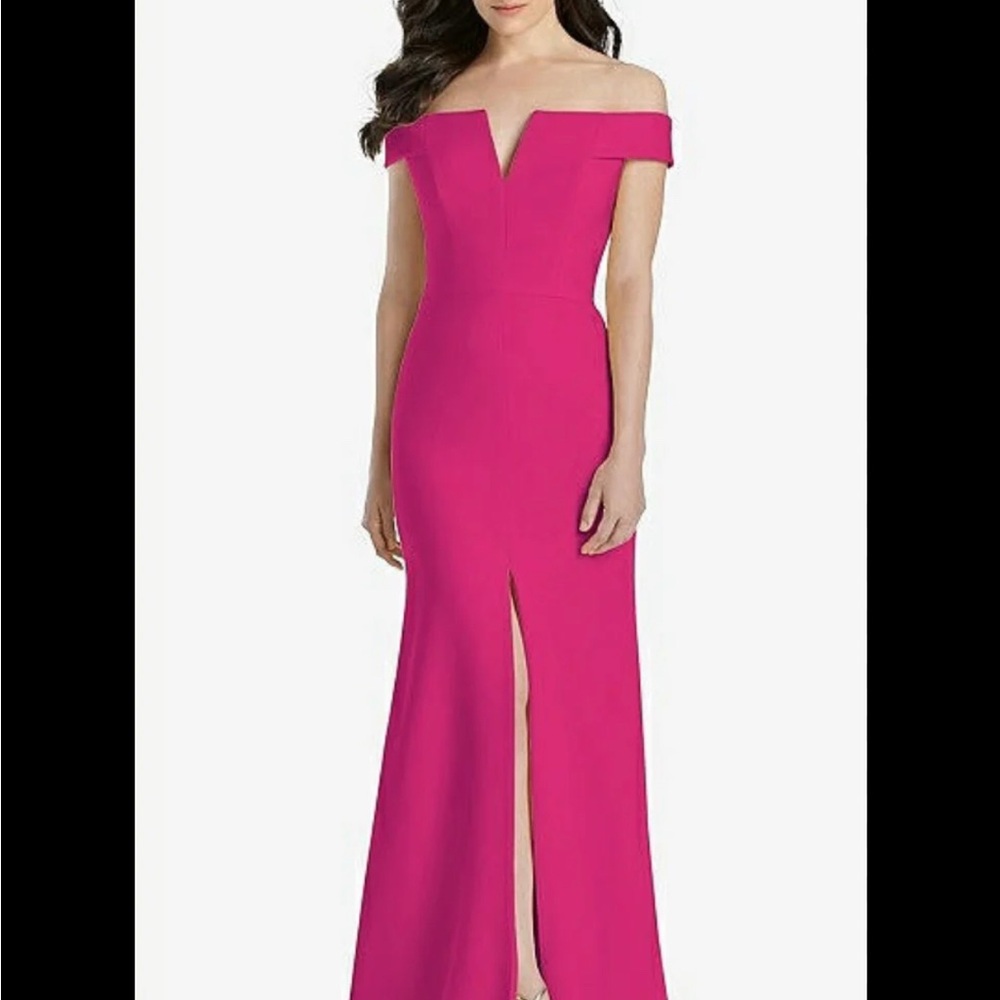 Dessy Collection Strapless Pink Trumpet Dress Size 8 Style 3038 Slit Bridesmaid